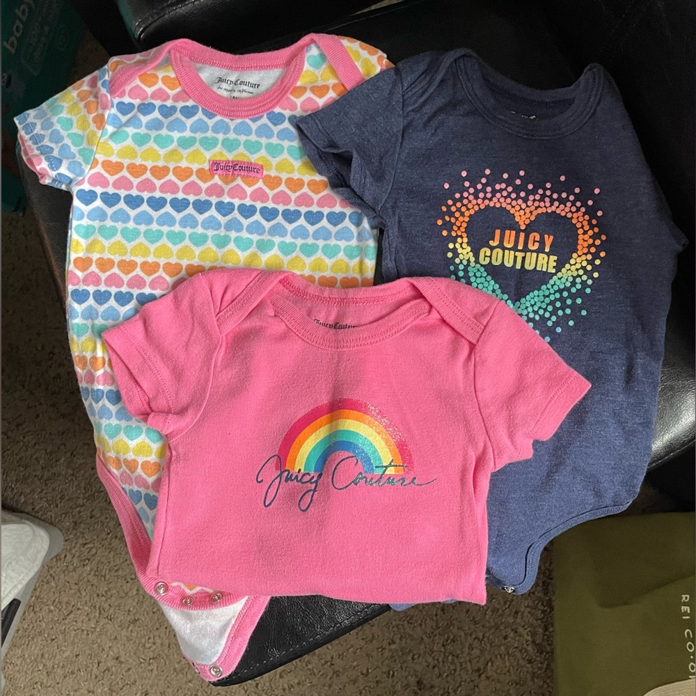 Juicy Couture onesies- set of 3!